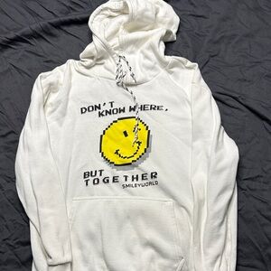 SmileyWorld White Hoodie for Men